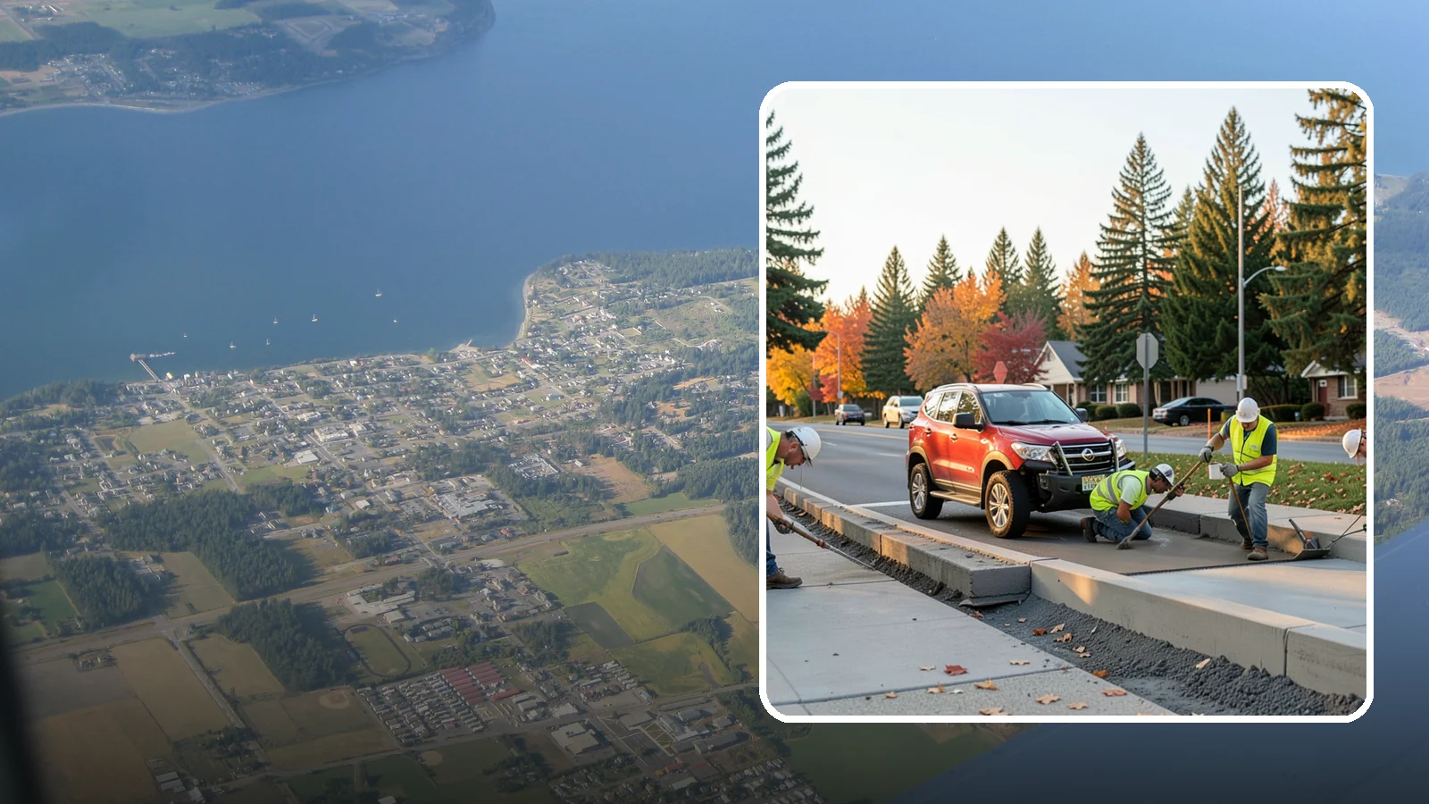 Municipal Curb & Gutter in Coupeville, Island County, WA - Install and replace curb and gutter that channels stormwater and defines roadway edges to jurisdiction standards.