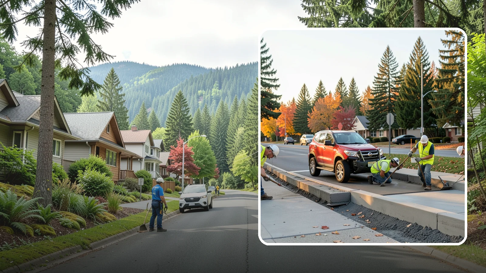 Municipal Curb & Gutter in Darrington, Snohomish County, WA - Install and replace curb and gutter that channels stormwater and defines roadway edges to jurisdiction standards.