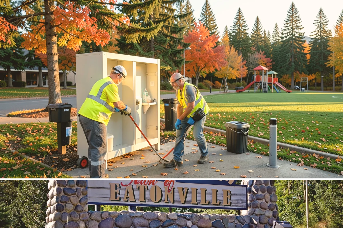 Municipal Curb & Gutter in Eatonville, Pierce County, WA - Warm, dry months ensure curb concrete cures to strength before exposure to standing water and traffic.