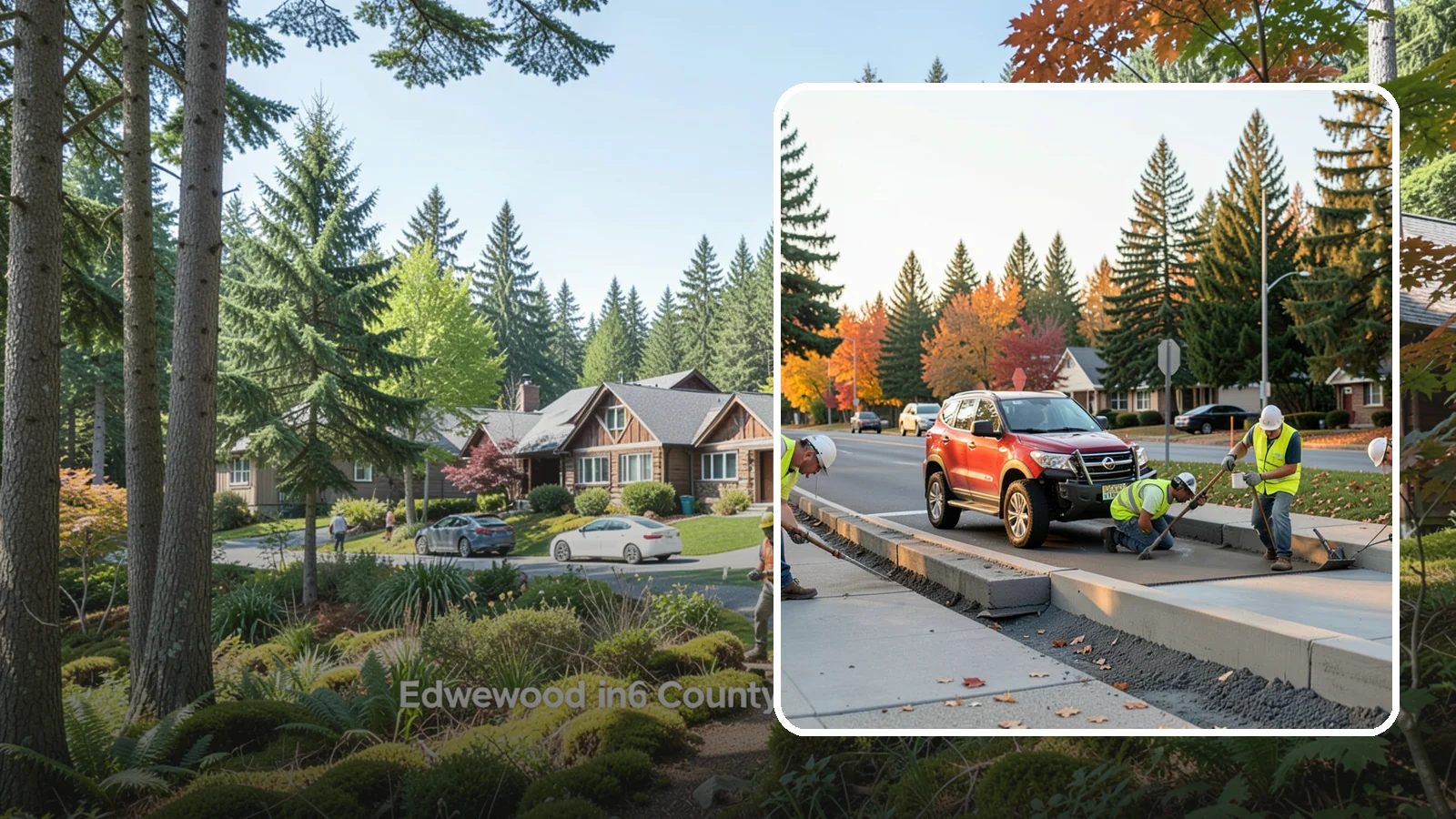 Municipal Curb & Gutter in Edgewood, Pierce County, WA - Install and replace curb and gutter that channels stormwater and defines roadway edges to jurisdiction standards.