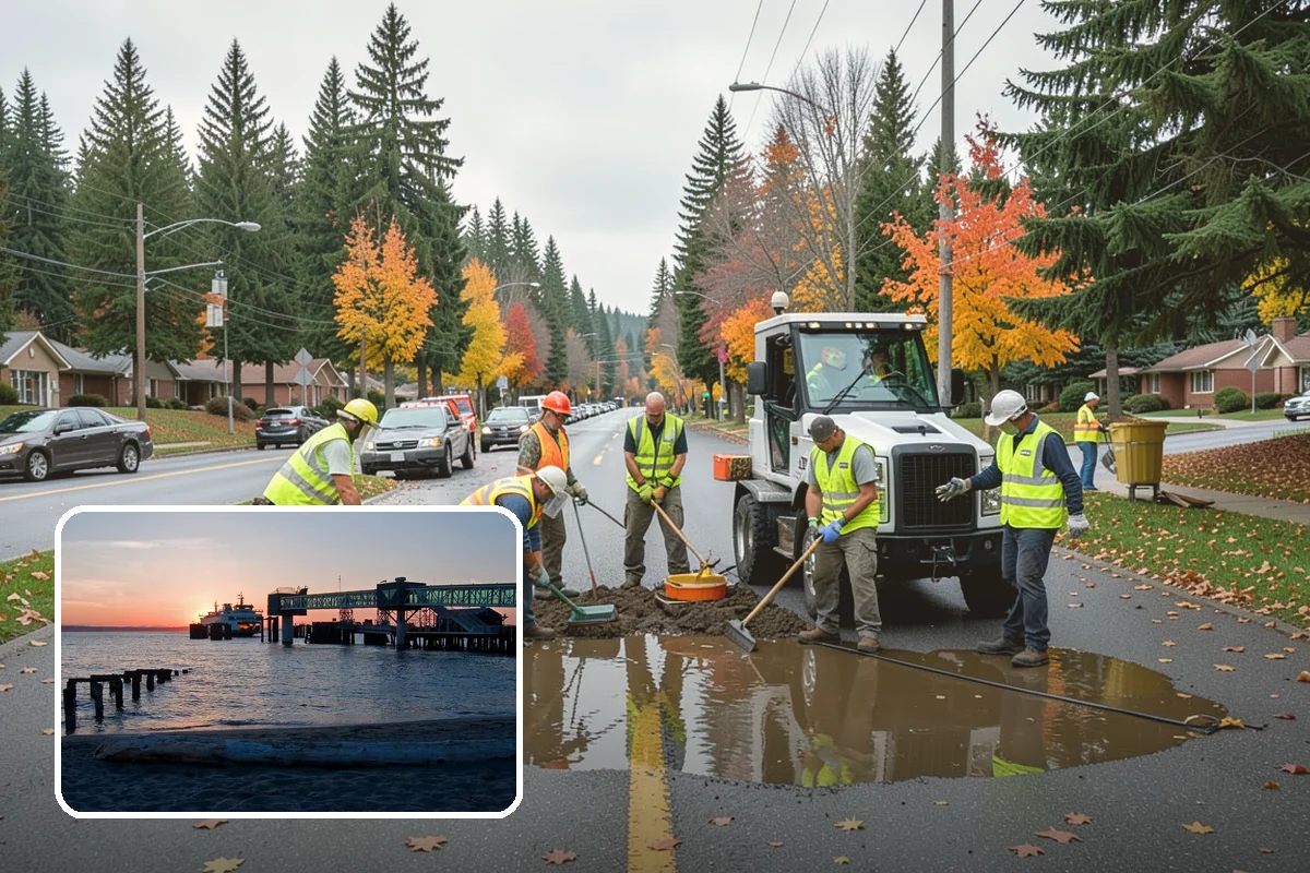 Municipal Curb & Gutter in Edmonds, Snohomish County, WA - Restores proper stormwater flowline and protects pavement edges