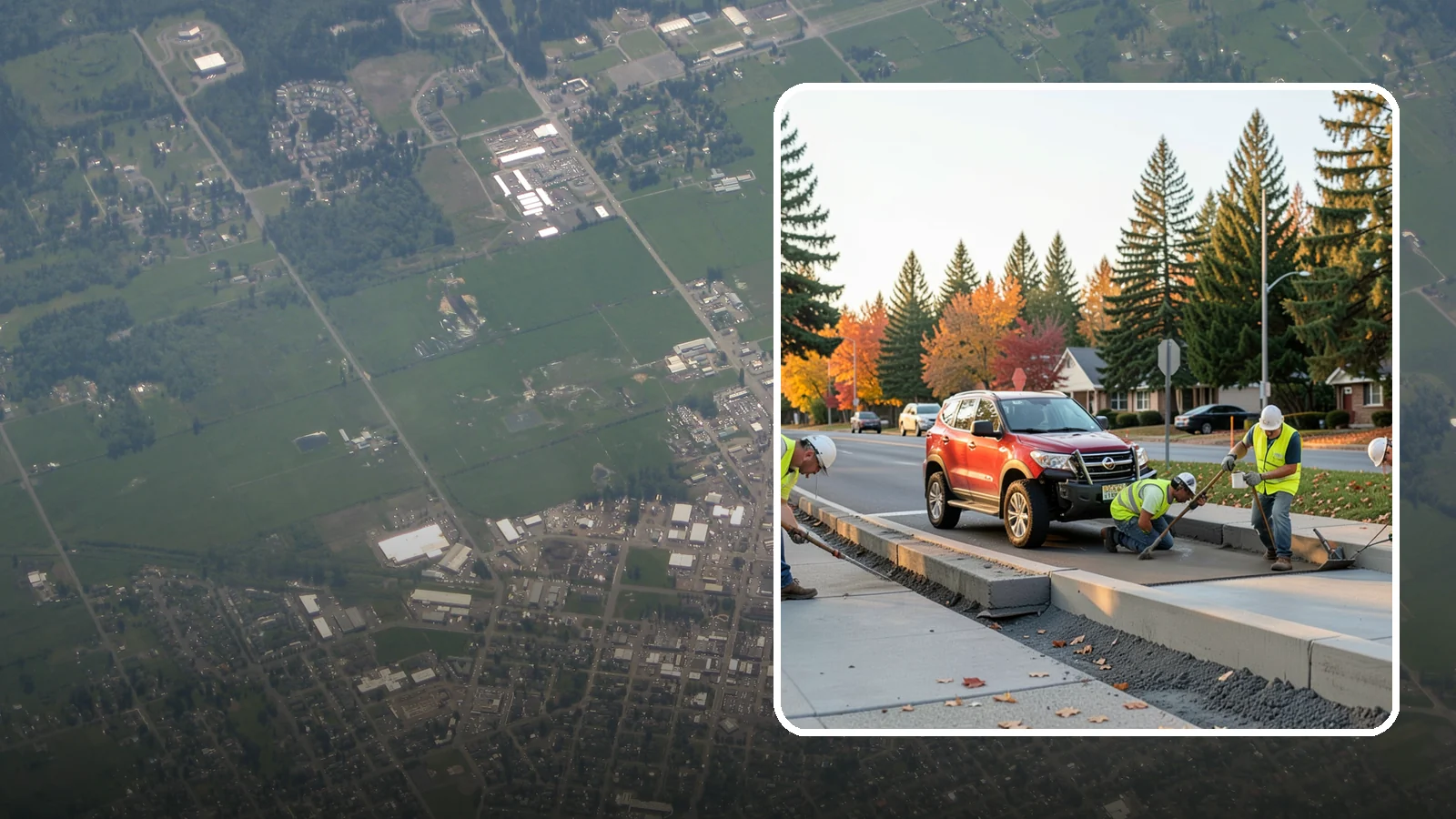 Municipal Curb & Gutter in Enumclaw, King County, WA - Install and replace curb and gutter that channels stormwater and defines roadway edges to jurisdiction standards.