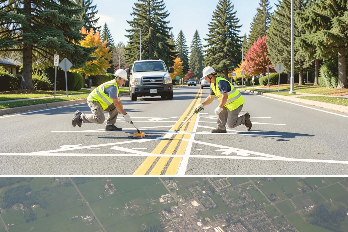 Municipal Curb & Gutter in Enumclaw, King County, WA - Warm, dry months ensure curb concrete cures to strength before exposure to standing water and traffic.