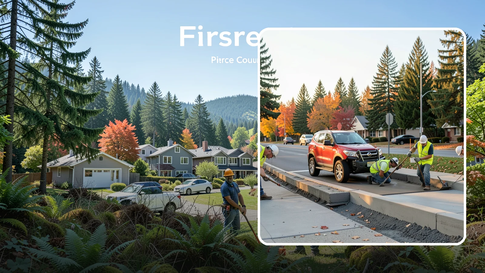 Municipal Curb & Gutter in Fircrest, Pierce County, WA - Install and replace curb and gutter that channels stormwater and defines roadway edges to jurisdiction standards.