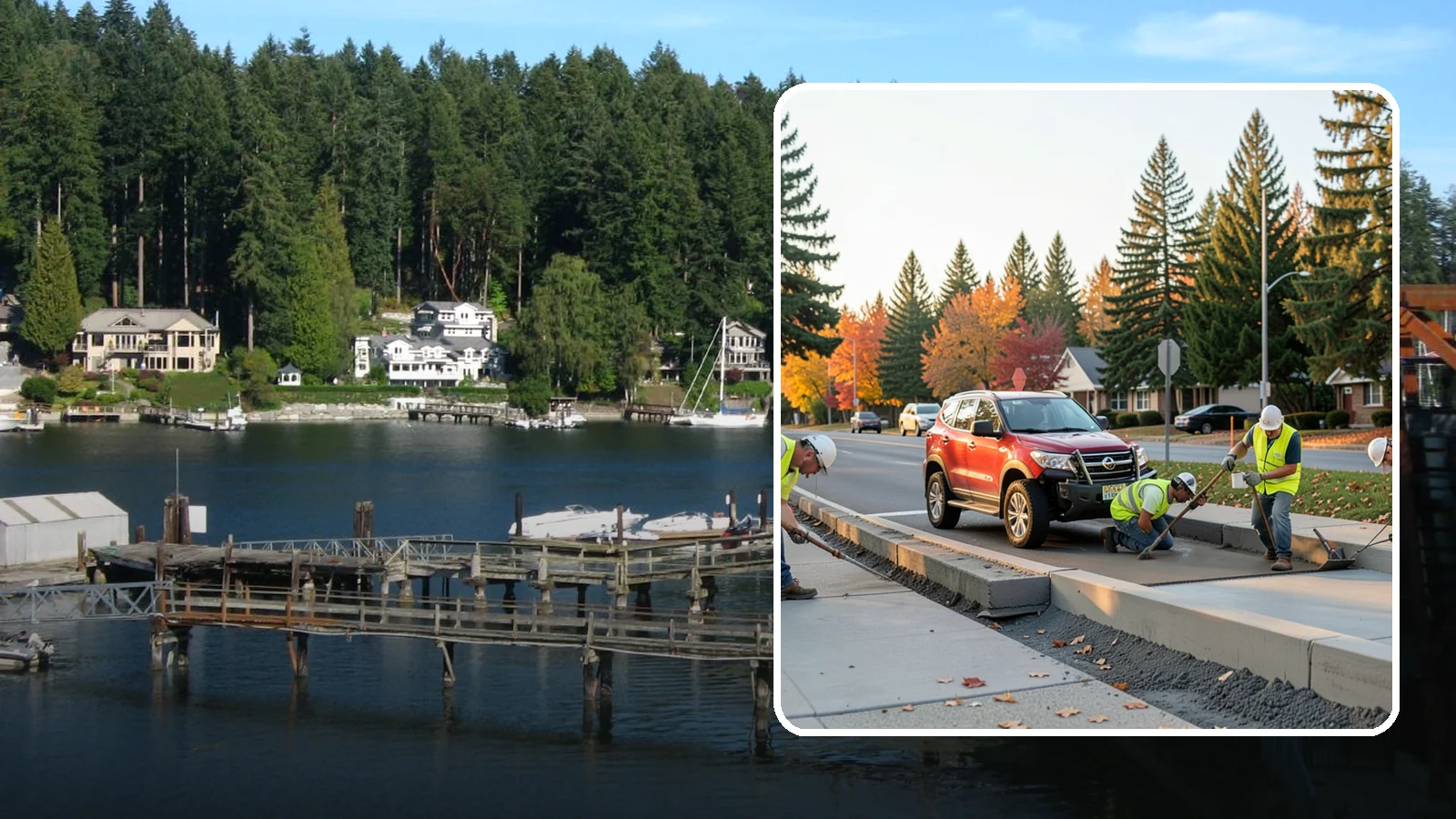 Municipal Curb & Gutter in Gig Harbor, Pierce County, WA - Install and replace curb and gutter that channels stormwater and defines roadway edges to jurisdiction standards.
