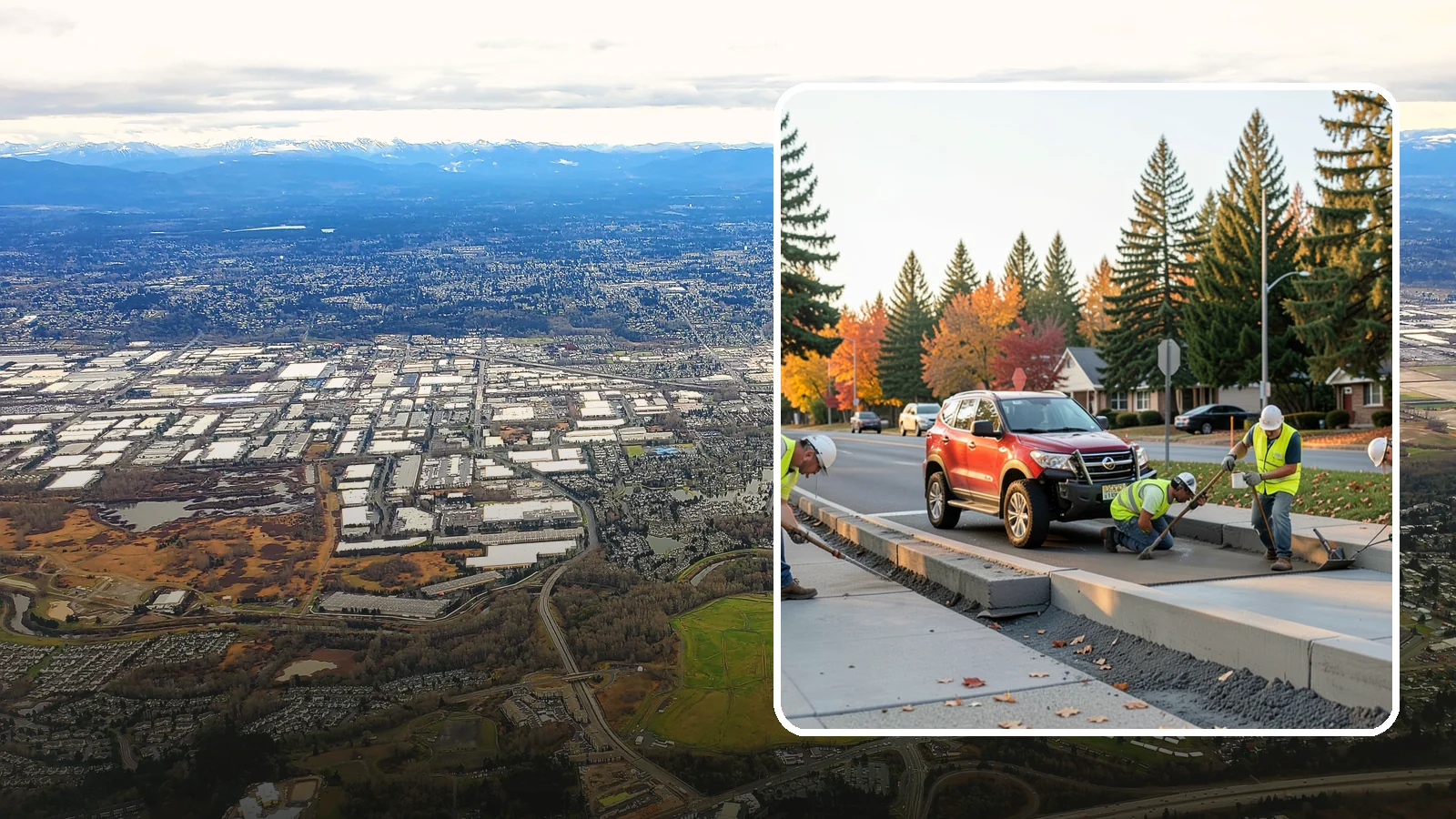 Municipal Curb & Gutter in Kent, King County, WA - Install and replace curb and gutter that channels stormwater and defines roadway edges to jurisdiction standards.