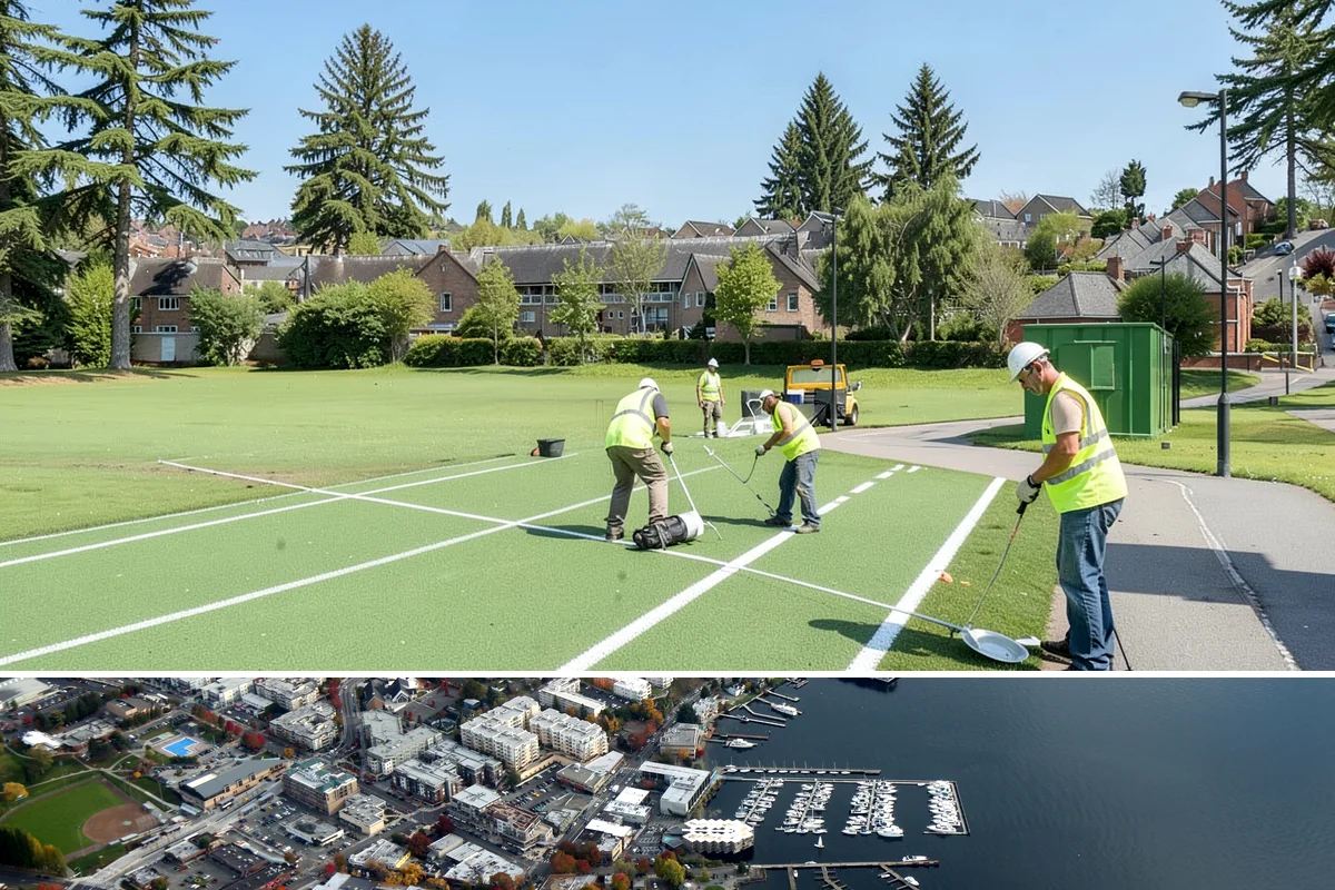 Municipal Curb & Gutter in Kirkland, King County, WA - Warm, dry months ensure curb concrete cures to strength before exposure to standing water and traffic.