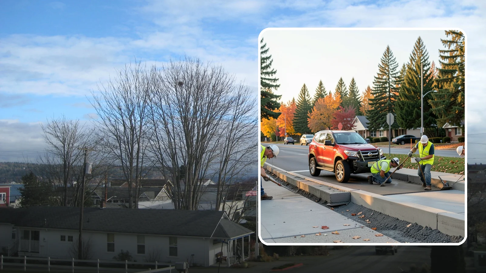 Municipal Curb & Gutter in Langley, Island County, WA - Install and replace curb and gutter that channels stormwater and defines roadway edges to jurisdiction standards.
