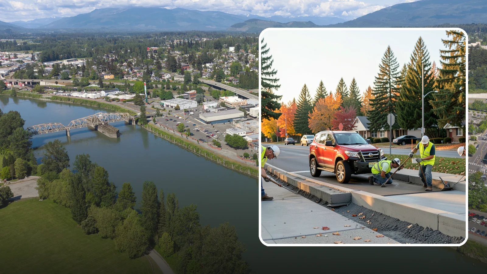 Municipal Curb & Gutter in Mount Vernon, Skagit County, WA - Install and replace curb and gutter that channels stormwater and defines roadway edges to jurisdiction standards.