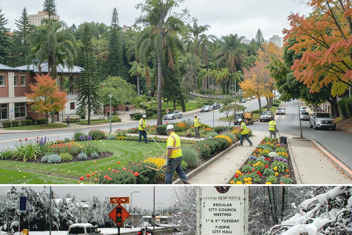 Municipal Curb & Gutter in Newcastle, King County, WA - Warm, dry months ensure curb concrete cures to strength before exposure to standing water and traffic.