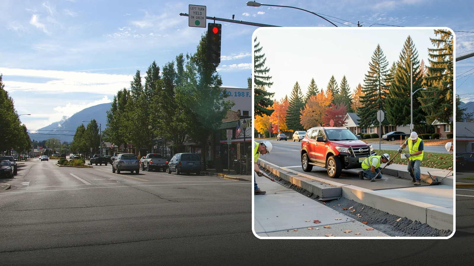Municipal Curb & Gutter in North Bend, King County, WA - Install and replace curb and gutter that channels stormwater and defines roadway edges to jurisdiction standards.