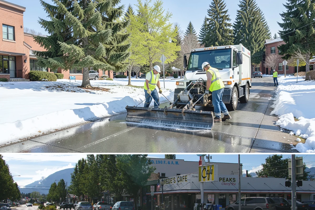 Municipal Curb & Gutter in North Bend, King County, WA - Warm, dry months ensure curb concrete cures to strength before exposure to standing water and traffic.