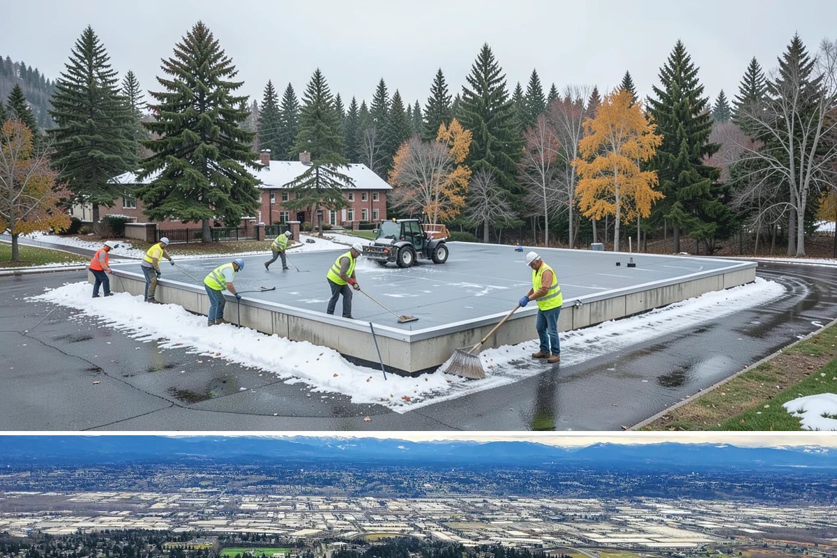 Municipal Curb & Gutter in SeaTac, King County, WA - Warm, dry months ensure curb concrete cures to strength before exposure to standing water and traffic.