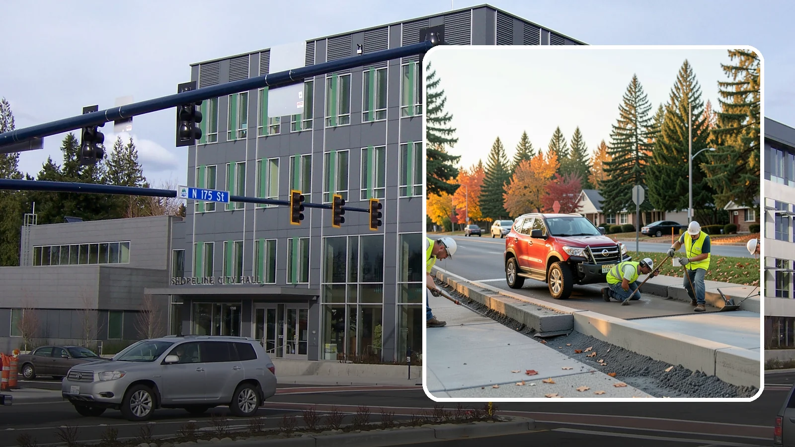 Municipal Curb & Gutter in Shoreline, King County, WA - Install and replace curb and gutter that channels stormwater and defines roadway edges to jurisdiction standards.