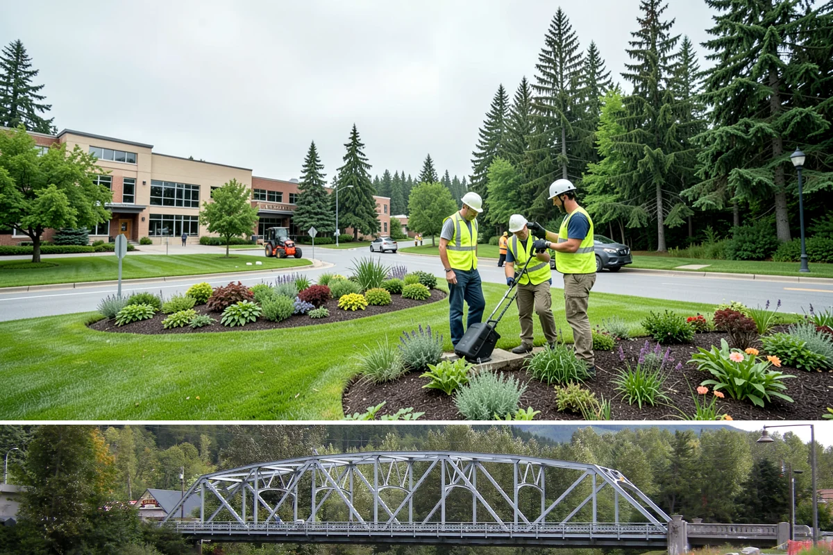 Municipal Curb & Gutter in Skykomish, King County, WA - Warm, dry months ensure curb concrete cures to strength before exposure to standing water and traffic.