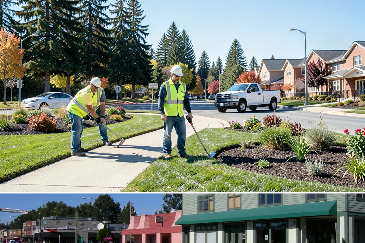Municipal Curb & Gutter in Snoqualmie, King County, WA - Warm, dry months ensure curb concrete cures to strength before exposure to standing water and traffic.