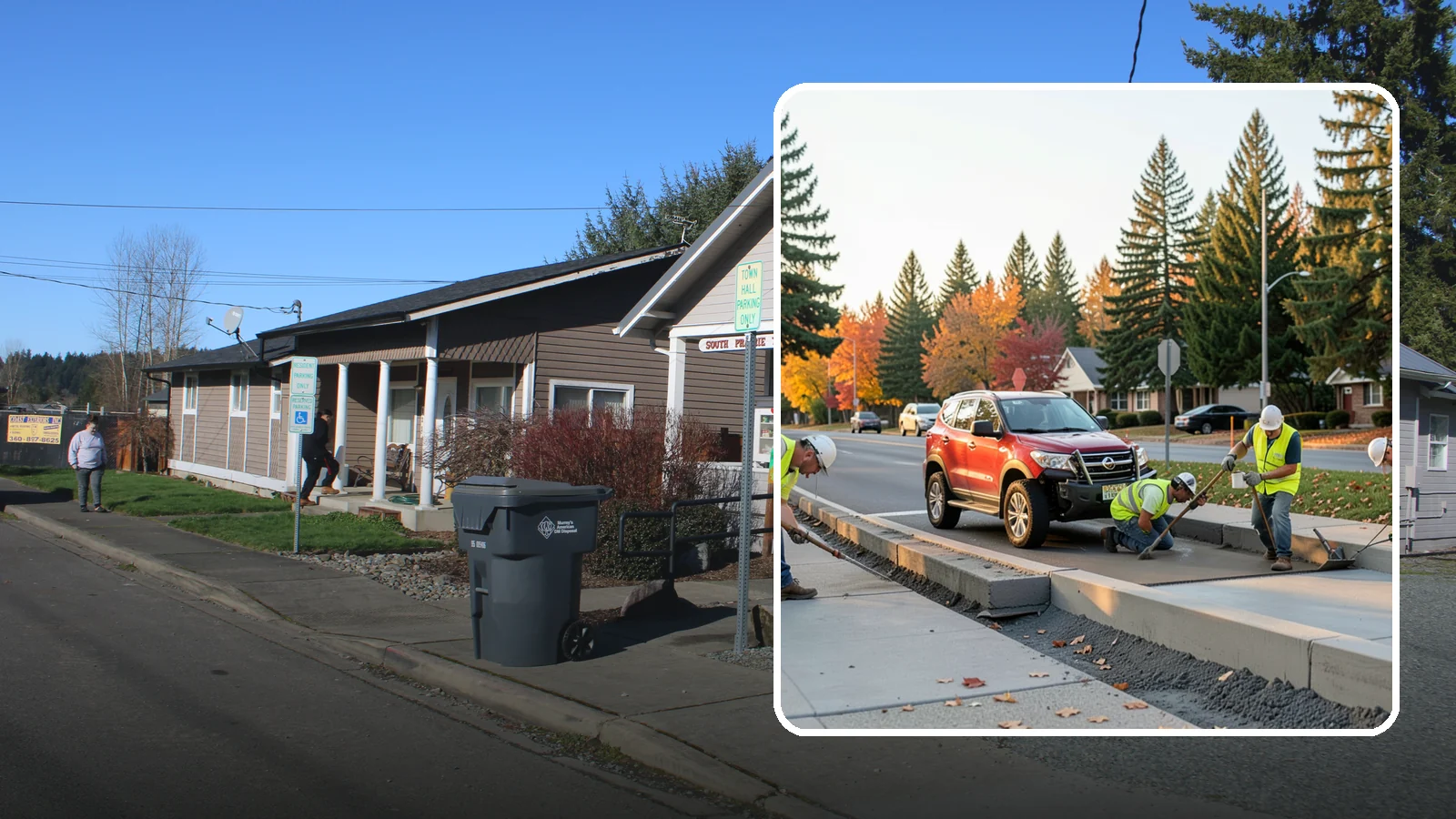 Municipal Curb & Gutter in South Prairie, Pierce County, WA - Install and replace curb and gutter that channels stormwater and defines roadway edges to jurisdiction standards.