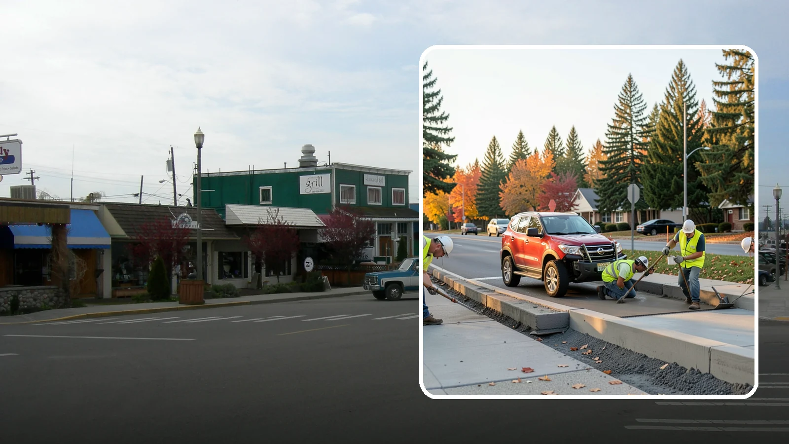 Municipal Curb & Gutter in Stanwood, Snohomish County, WA - Install and replace curb and gutter that channels stormwater and defines roadway edges to jurisdiction standards.