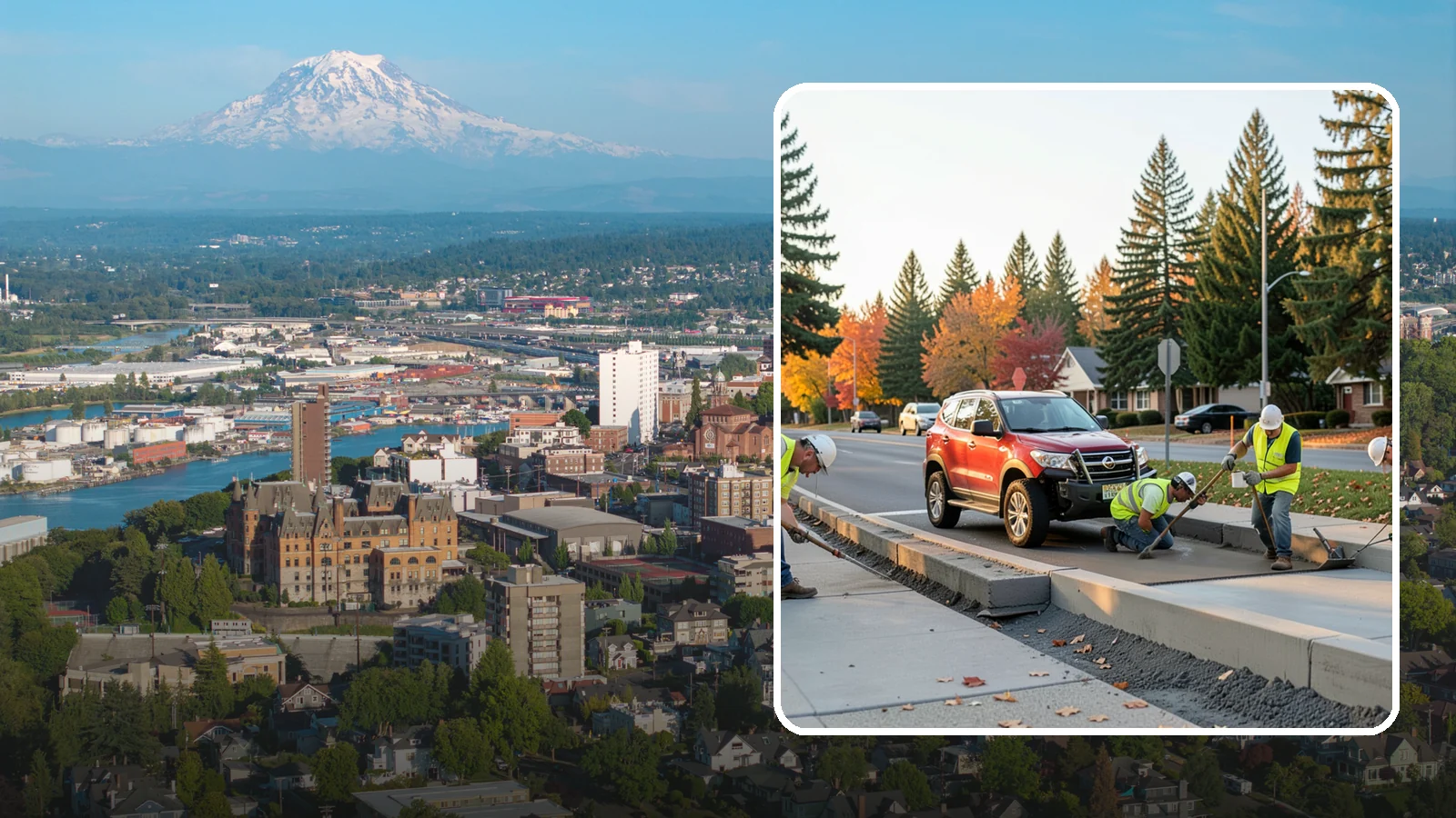Municipal Curb & Gutter in Tacoma, Pierce County, WA - Install and replace curb and gutter that channels stormwater and defines roadway edges to jurisdiction standards.