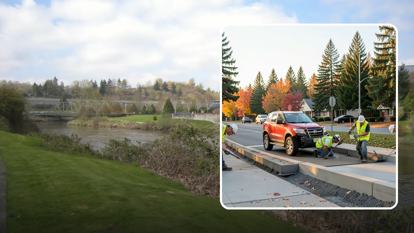 Municipal Curb & Gutter in Tukwila, King County, WA - Install and replace curb and gutter that channels stormwater and defines roadway edges to jurisdiction standards.