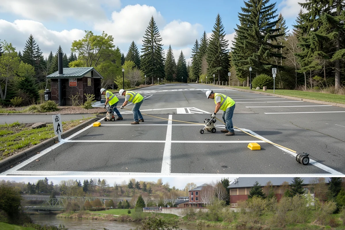 Municipal Curb & Gutter in Tukwila, King County, WA - Warm, dry months ensure curb concrete cures to strength before exposure to standing water and traffic.