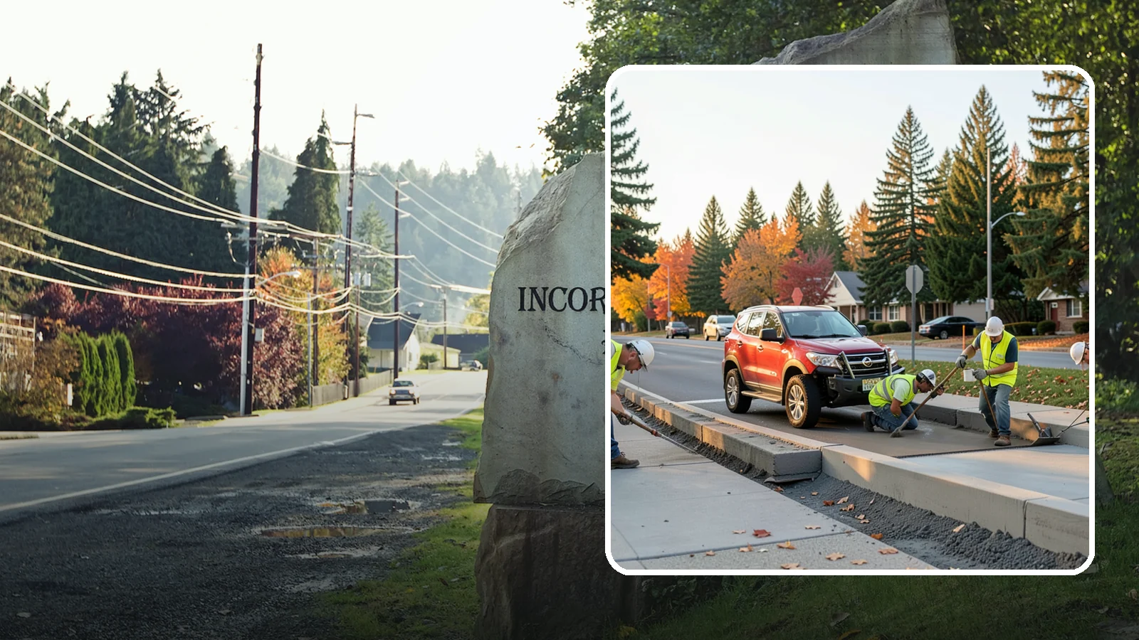 Municipal Curb & Gutter in Wilkeson, Pierce County, WA - Install and replace curb and gutter that channels stormwater and defines roadway edges to jurisdiction standards.