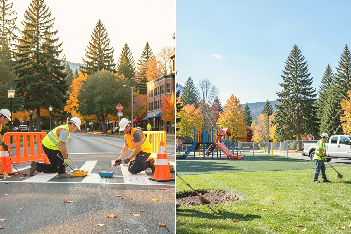 Municipal Fence Installation in Bothell, King County, WA - Site walk to confirm alignment, access points, and locates