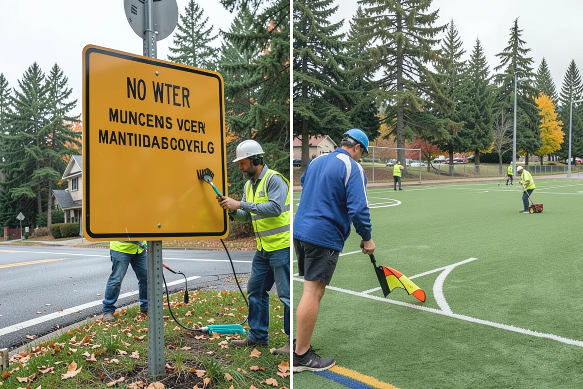 Municipal Fence Installation in Buckley, Pierce County, WA - Site walk to confirm alignment, access points, and locates