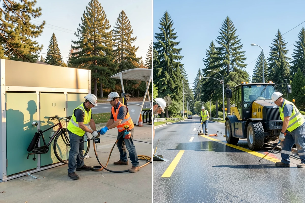 Municipal Fence Installation in Kenmore, King County, WA - Site walk to confirm alignment, access points, and locates