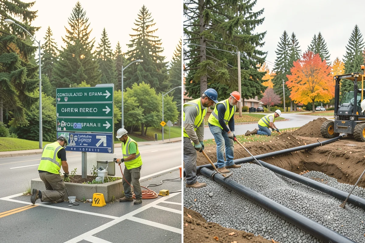 Municipal Fence Installation in Newcastle, King County, WA - Site walk to confirm alignment, access points, and locates