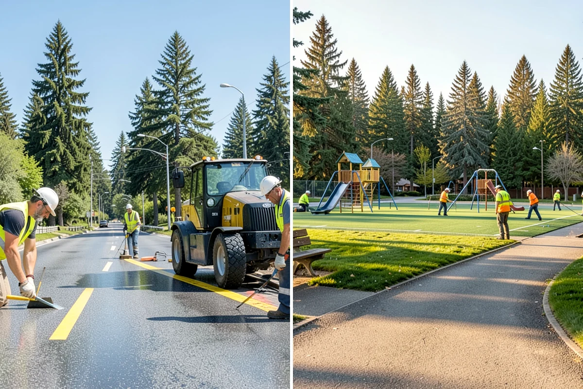 Municipal Fence Installation in Pacific, King County, WA - Site walk to confirm alignment, access points, and locates