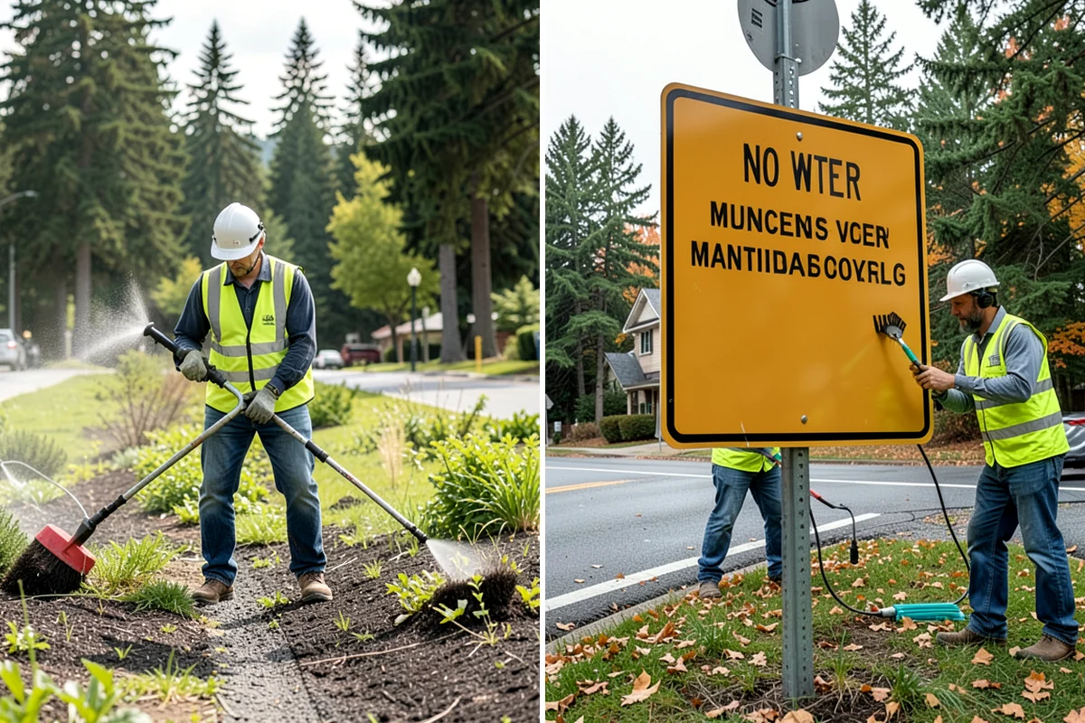 Municipal Fence Installation in Puyallup, Pierce County, WA - Site walk to confirm alignment, access points, and locates