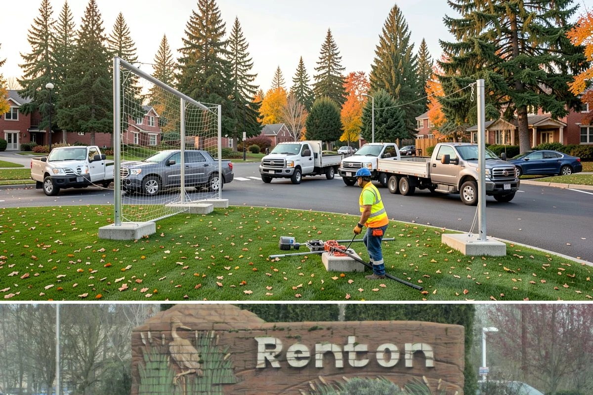Municipal Fence Installation in Renton, King County, WA - Footing installation is most efficient in drier months when post holes stay stable and concrete sets predictably.