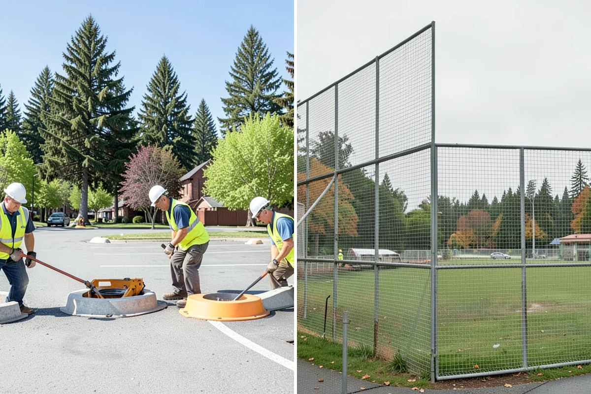 Municipal Fence Installation in SeaTac, King County, WA - Site walk to confirm alignment, access points, and locates