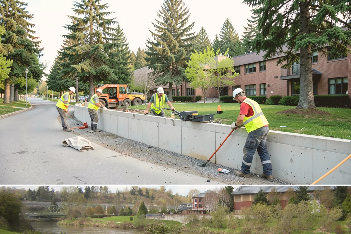 Municipal Fence Installation in Tukwila, King County, WA - Footing installation is most efficient in drier months when post holes stay stable and concrete sets predictably.