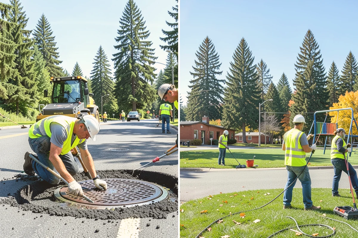 Municipal Flat Roof Services in Bellevue, King County, WA - Membrane identification and drainage assessment