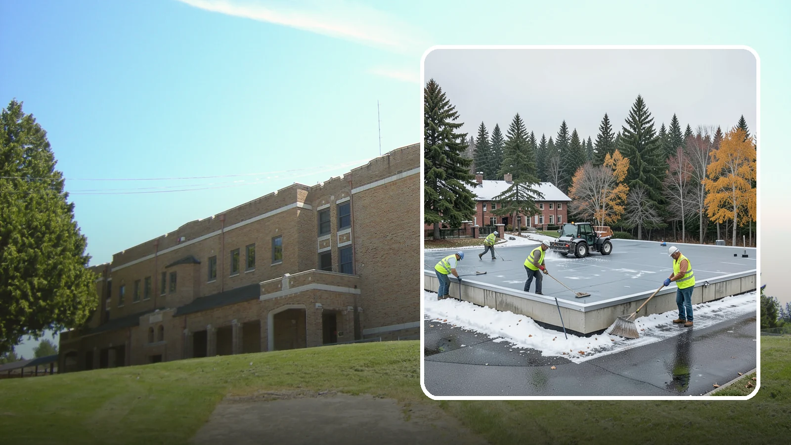 Municipal Flat Roof Services in Maple Valley, King County, WA - Maintain, repair, and replace the low-slope roofing systems that top most municipal and civic buildings.