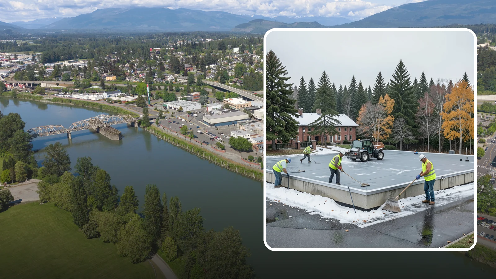 Municipal Flat Roof Services in Mount Vernon, Skagit County, WA - Maintain, repair, and replace the low-slope roofing systems that top most municipal and civic buildings.