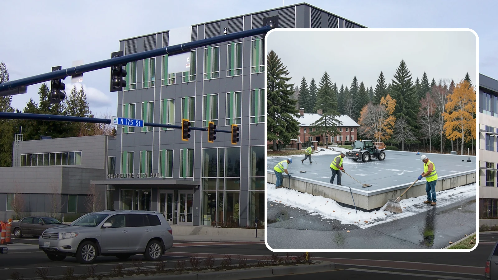 Municipal Flat Roof Services in Shoreline, King County, WA - Maintain, repair, and replace the low-slope roofing systems that top most municipal and civic buildings.