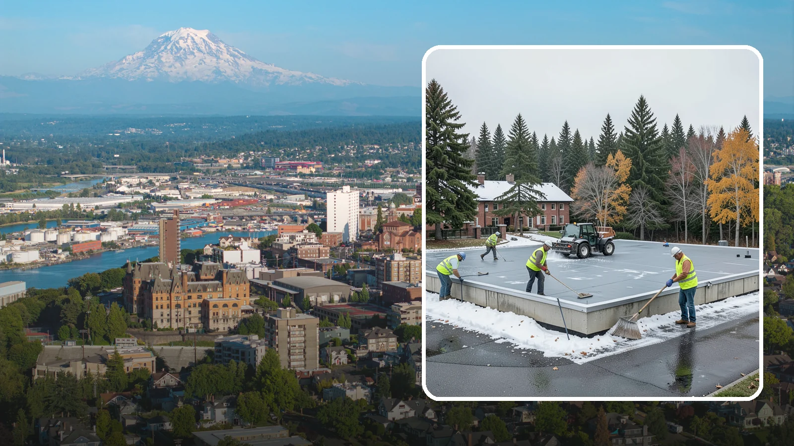 Municipal Flat Roof Services in Tacoma, Pierce County, WA - Maintain, repair, and replace the low-slope roofing systems that top most municipal and civic buildings.
