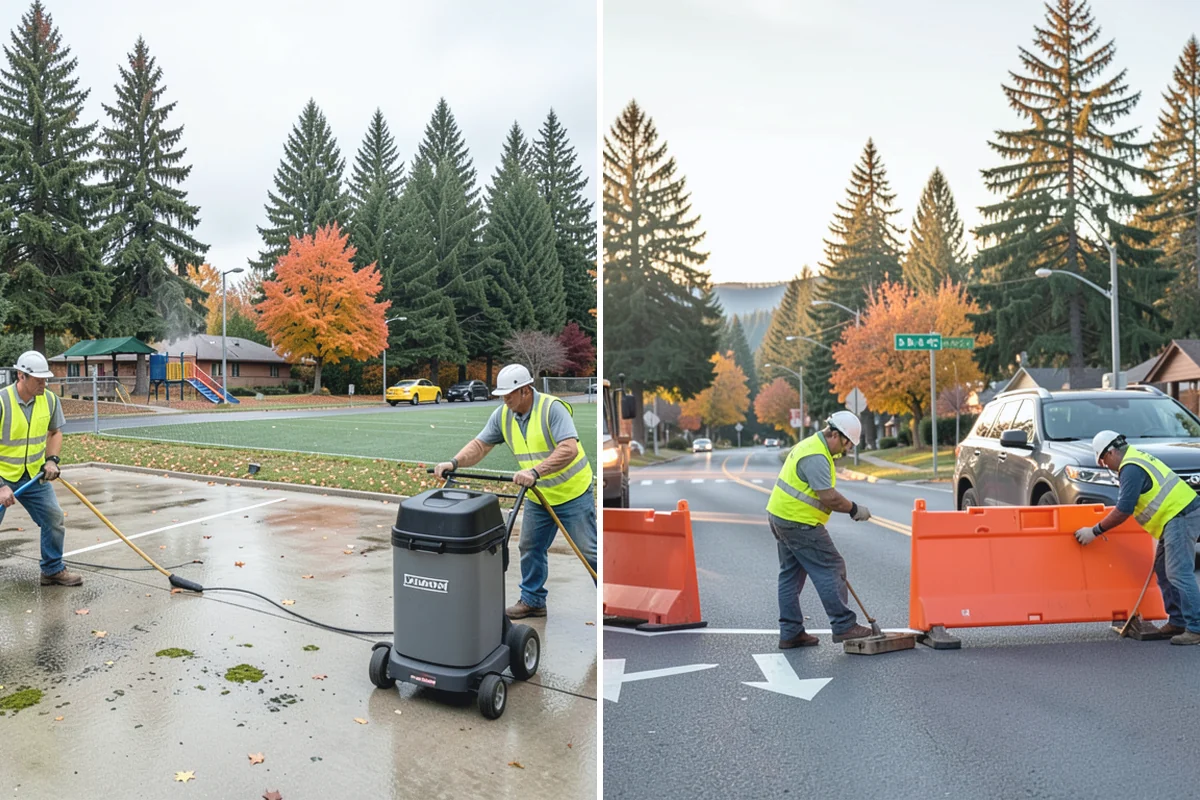 Municipal Fleet Washing in Buckley, Pierce County, WA - We assess the fleet, wash location, and drainage conditions
