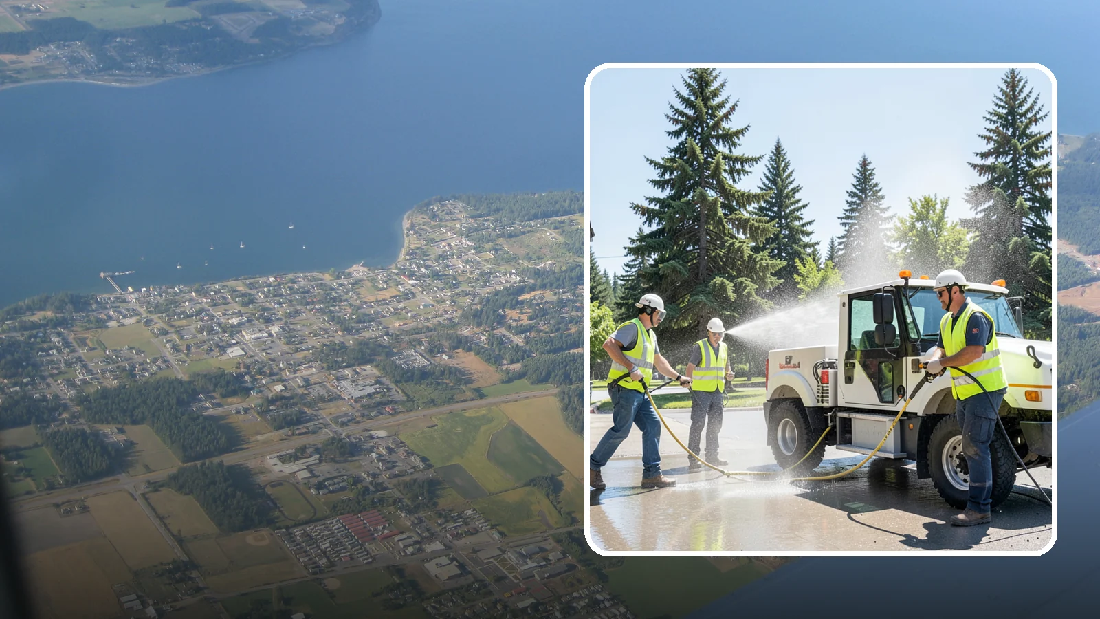 Municipal Fleet Washing in Coupeville, Island County, WA - We wash municipal vehicles and equipment on-site with compliant wash-water handling for Western Washington public works fleets.