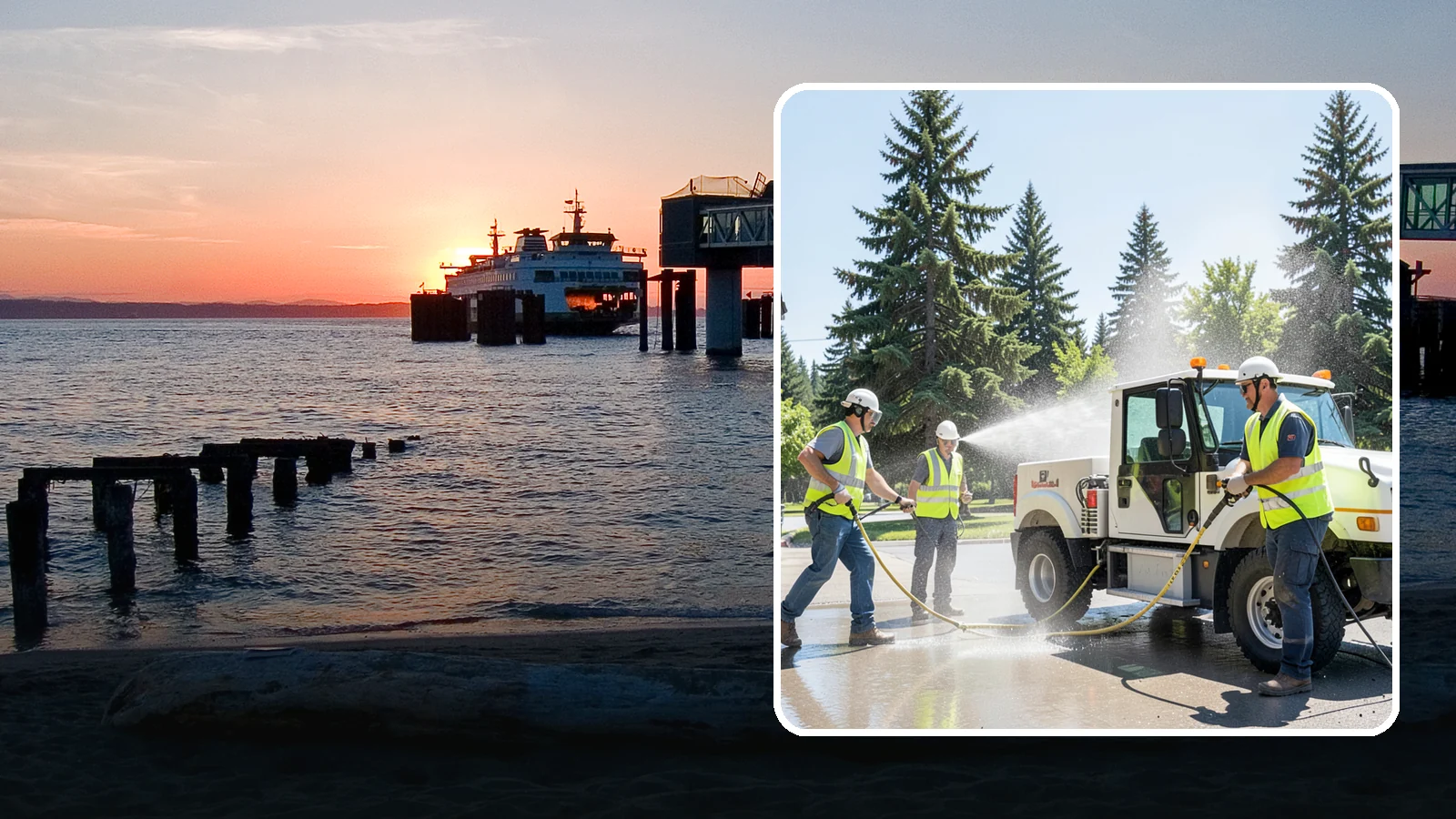 Municipal Fleet Washing in Edmonds, Snohomish County, WA - We wash municipal vehicles and equipment on-site with compliant wash-water handling for Western Washington public works fleets.