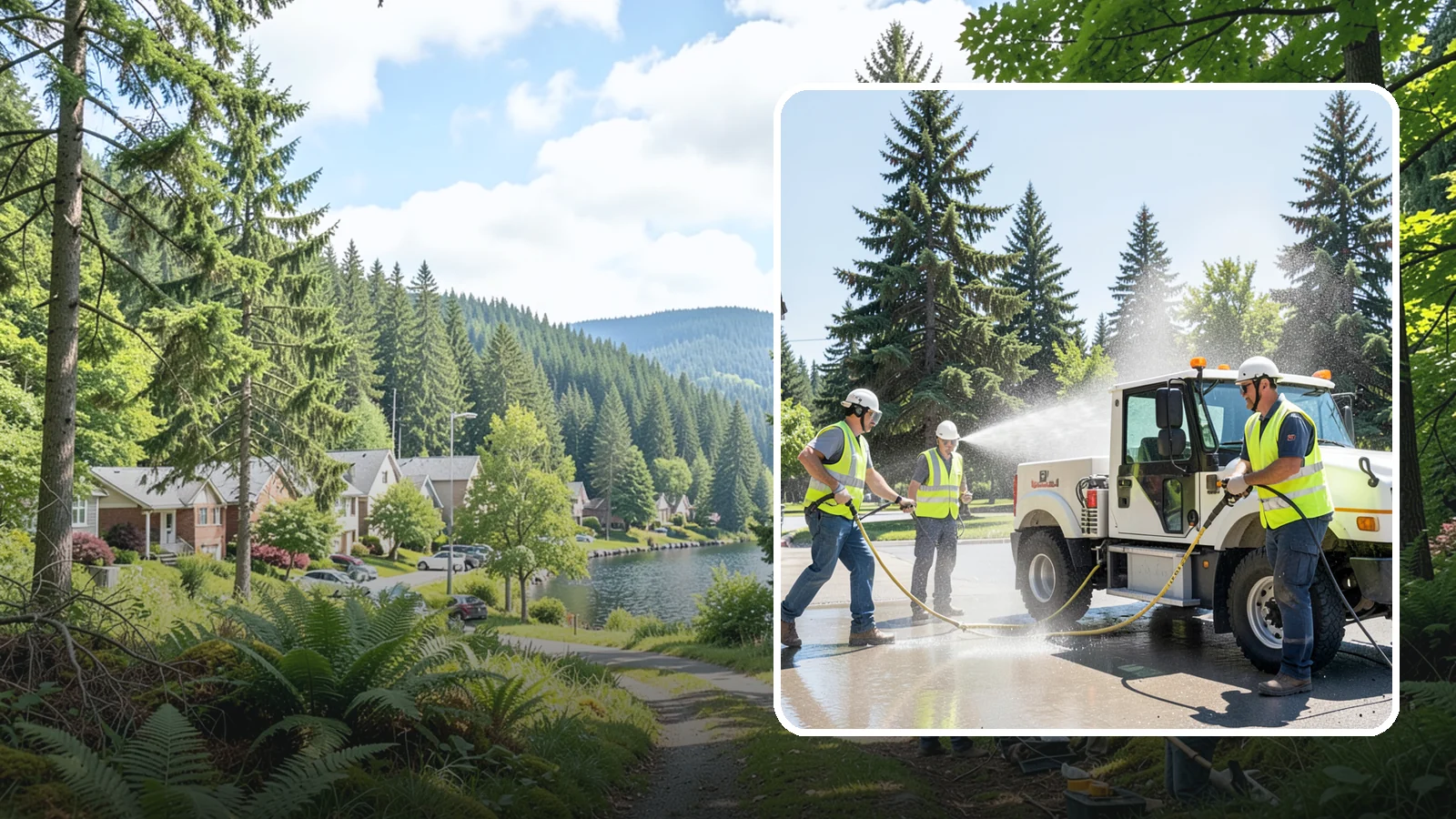 Municipal Fleet Washing in Lake Forest Park, King County, WA - We wash municipal vehicles and equipment on-site with compliant wash-water handling for Western Washington public works fleets.