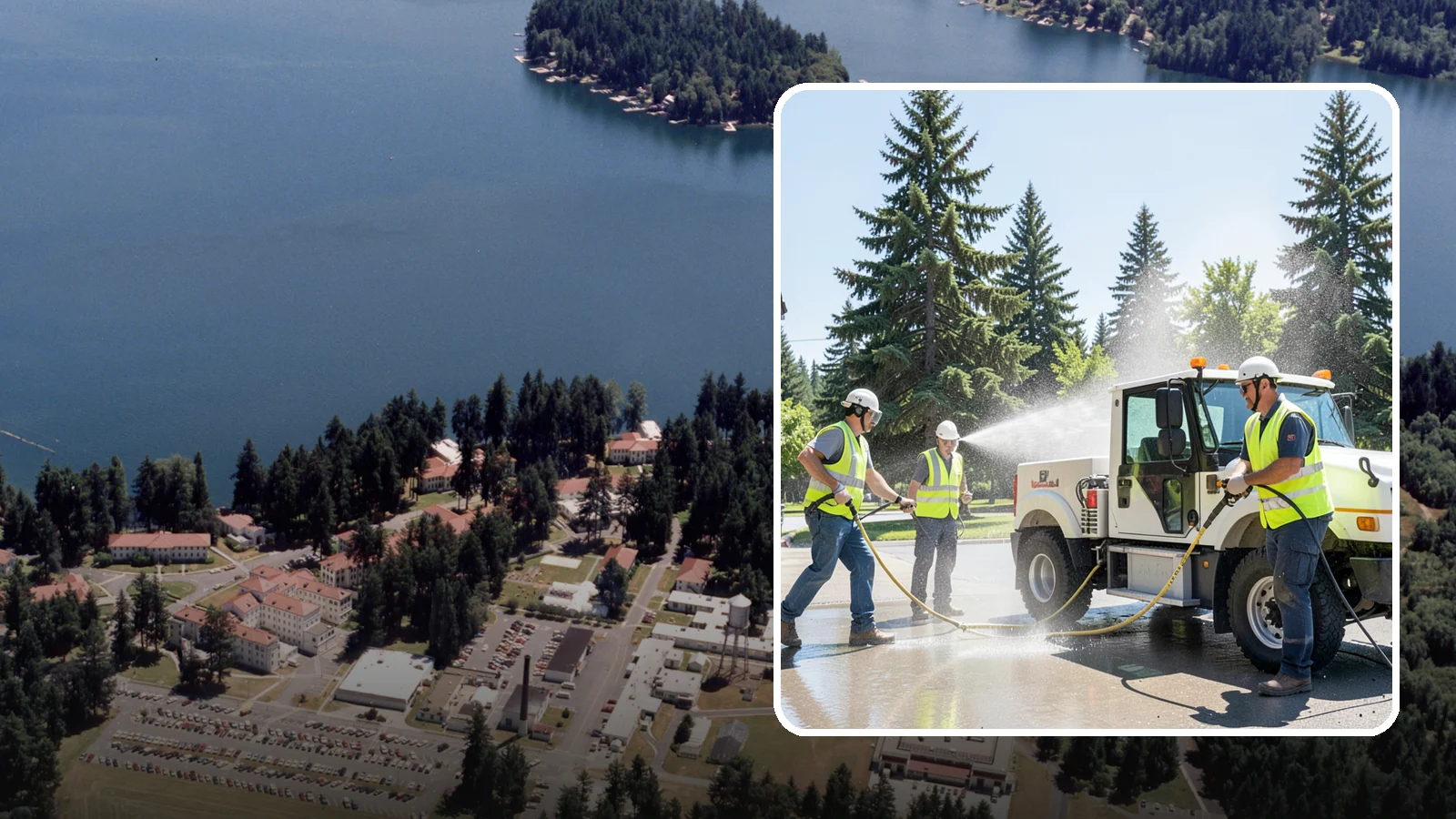 Municipal Fleet Washing in Lakewood, Pierce County, WA - We wash municipal vehicles and equipment on-site with compliant wash-water handling for Western Washington public works fleets.