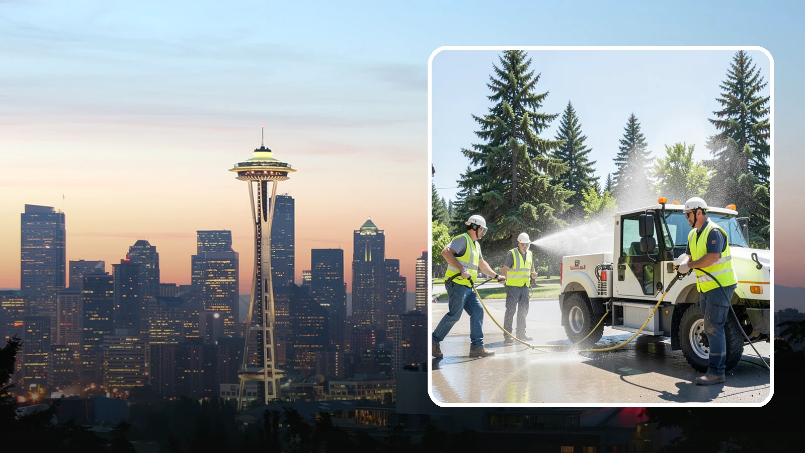 Municipal Fleet Washing in Seattle, King County, WA - We wash municipal vehicles and equipment on-site with compliant wash-water handling for Western Washington public works fleets.
