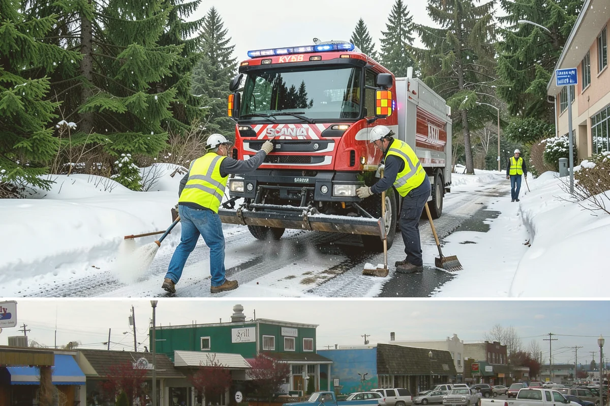 Municipal Fleet Washing in Stanwood, Snohomish County, WA - Fleet washing continues year-round, with increased frequency during winter to remove corrosive road deicing residues.
