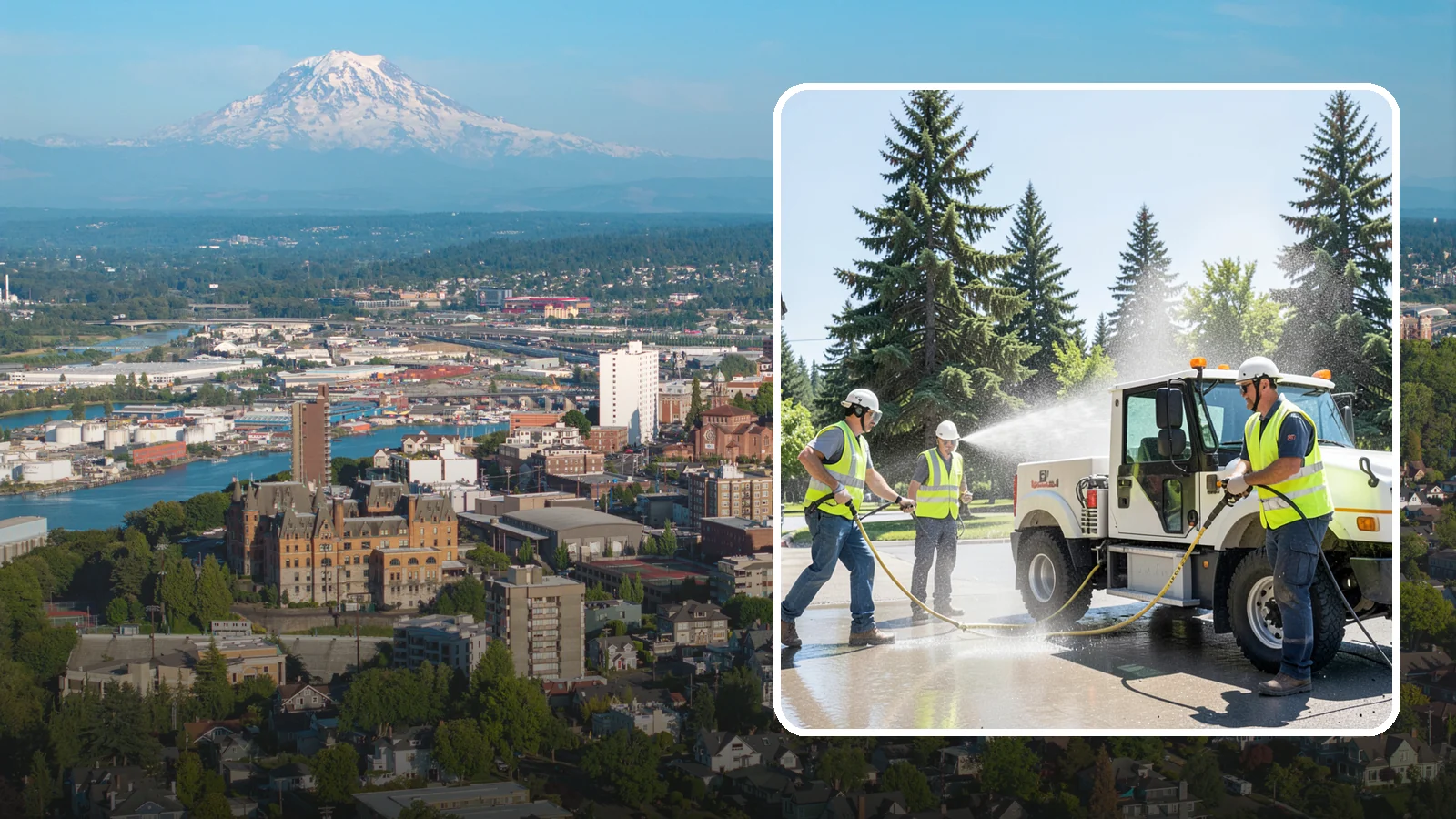 Municipal Fleet Washing in Tacoma, Pierce County, WA - We wash municipal vehicles and equipment on-site with compliant wash-water handling for Western Washington public works fleets.