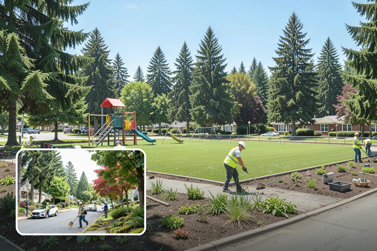 Municipal Flower Program in Beaux Arts Village, King County, WA - Designed seasonal color enhances civic identity and downtown appeal