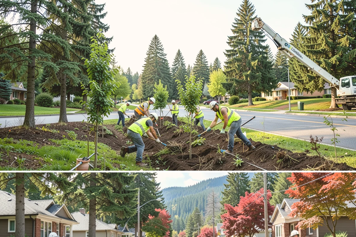 Municipal Flower Program in Hunts Point, King County, WA - Displays rotate with the seasons, with spring and summer annuals installed after the last frost and fall and holiday plantings...
